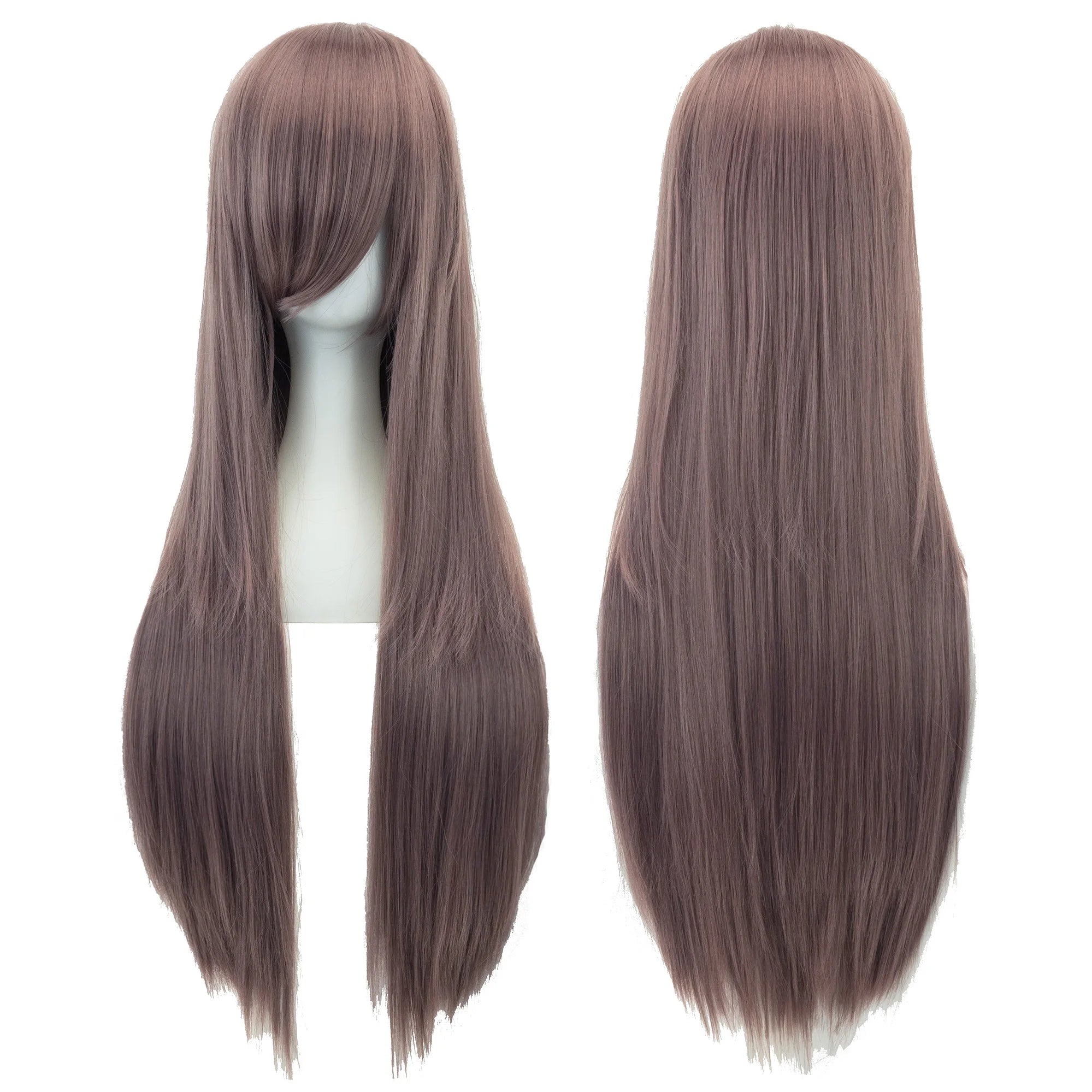 Perruque synthétique Soowee de 80 cm de long, blanche et violette, idéale pour le cosplay, les fêtes et les coiffures noires. Cheveux raides. Postiche pour femme.