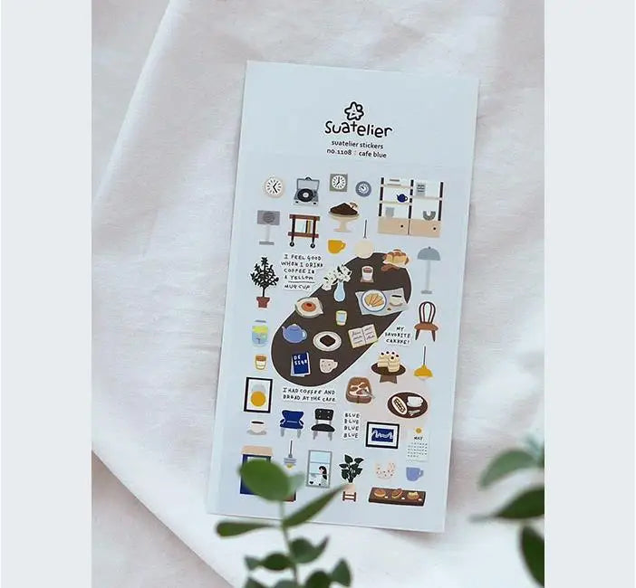 Suatelier Foods Stickers Aesthetic Scrapbooking Cute Junk Journal Ephemera Korean Deco Sticker Planner Diary DIY Craft Supplies