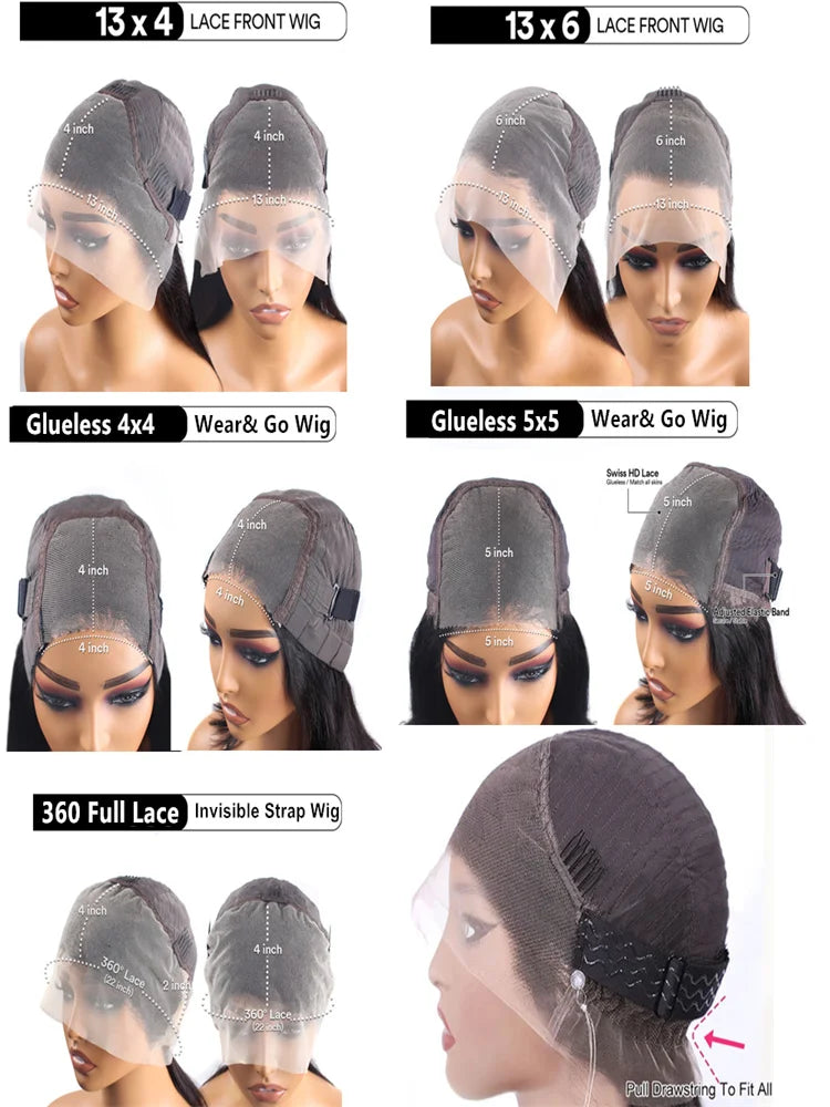 Perruque bouclée en cheveux humains de 30 à 40 pouces, ondulation profonde, perruque frontale en dentelle HD 13x6, perruque sans colle 4x4 et 5x5, cheveux humains prêts à porter, 360°