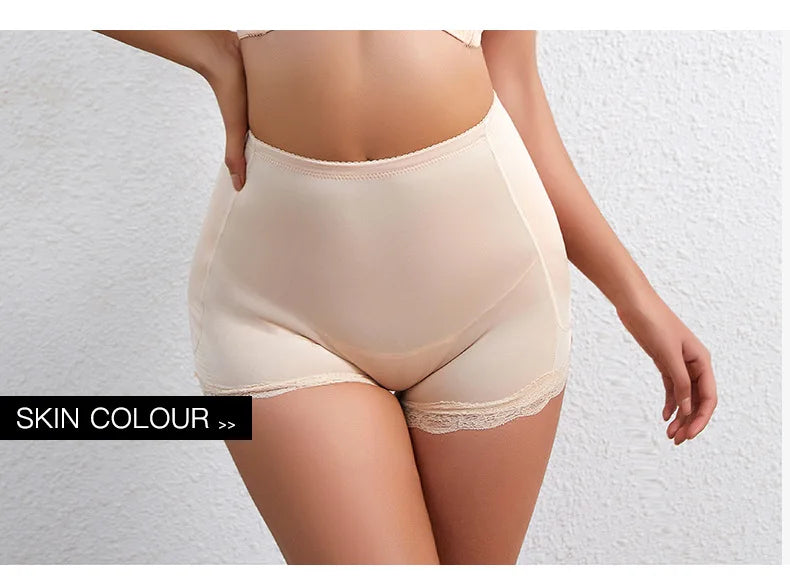 Culotte gainante avec coussinets pour les hanches, effet push-up et rehausseur de fesses, ventre plat, effet lissant, effet fesses rebondies.