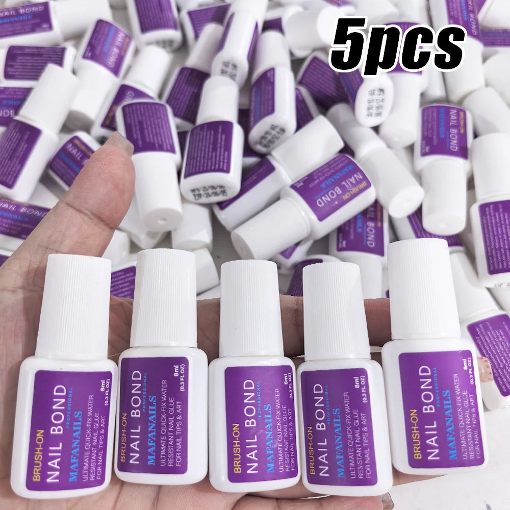 1/5PCS Colle à ongles à séchage rapide, colle ultra forte pour strass, pour faux ongles en acrylique, colle gel pour ongles, outils de manucure (7 g/flacon)