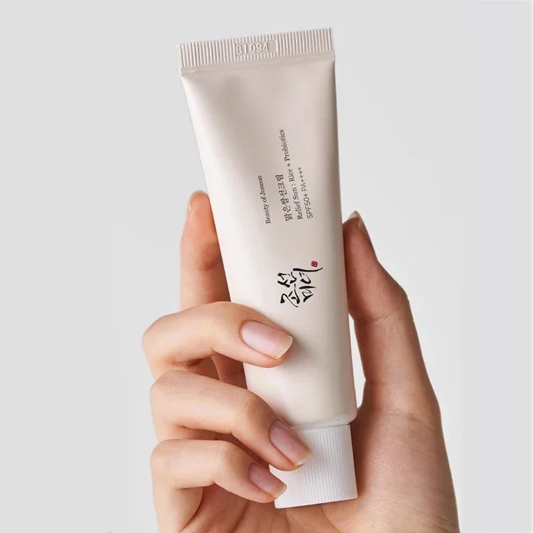 Coffret de soins coréens au riz Joseon et probiotiques : huile essentielle, protection solaire, lotion tonique rafraîchissante, crème hydratante pour le visage et les yeux.