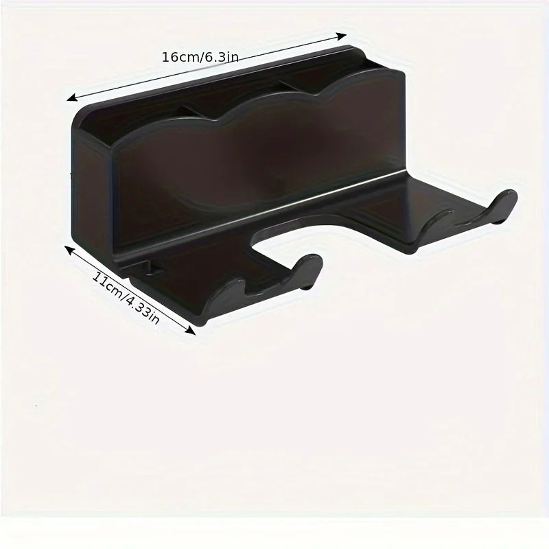 1 support de rangement pour sèche-cheveux, fixation murale non perforée pour salle de bain, rangement pour conduit d'aération de salle de bain