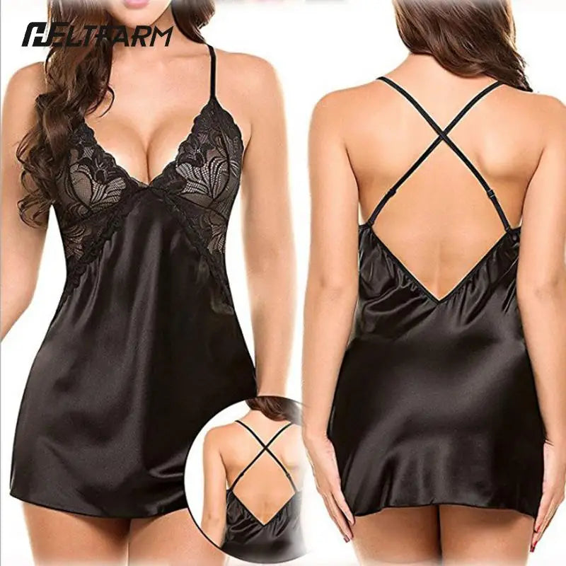 Nuisette sexy en dentelle pour femme, robe de chambre babydoll, nuisette charmante et sexy, 1 pièce