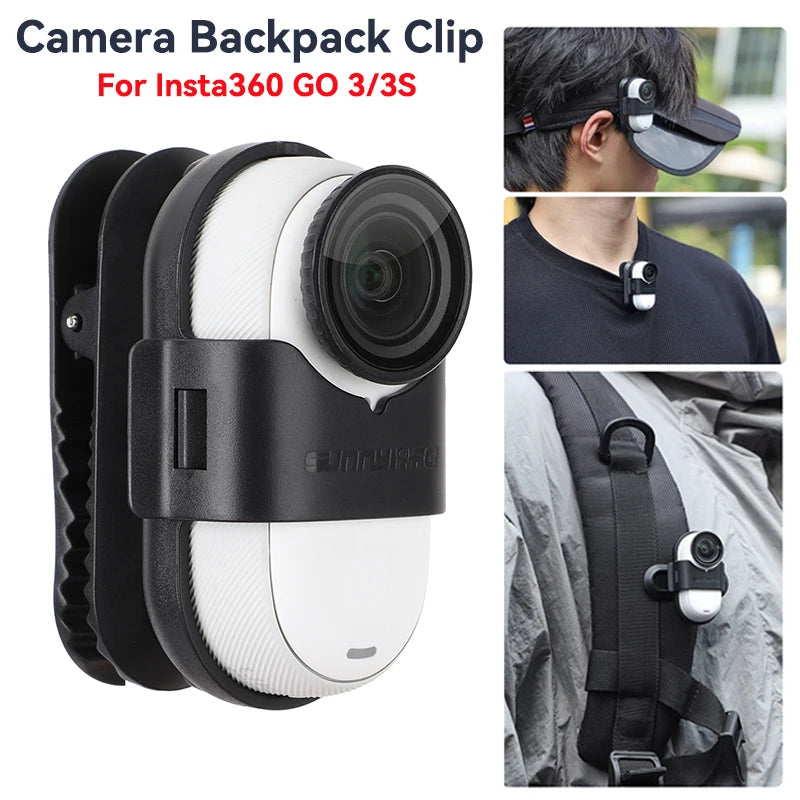 Support de fixation pour sac à dos avec clip de suspension rotatif à 360° pour caméra sportive Insta360 Go 3S/Go 3. Accessoires pour caméra Insta360 Go 3S.