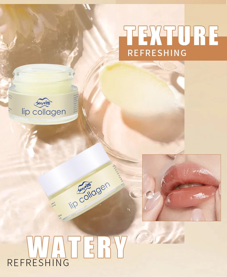 Masque de nuit pour les lèvres à l'acide hyaluronique et au collagène (20 g) : hydratation intense et longue durée, exfoliation, jour et nuit. Idéal comme cadeau.