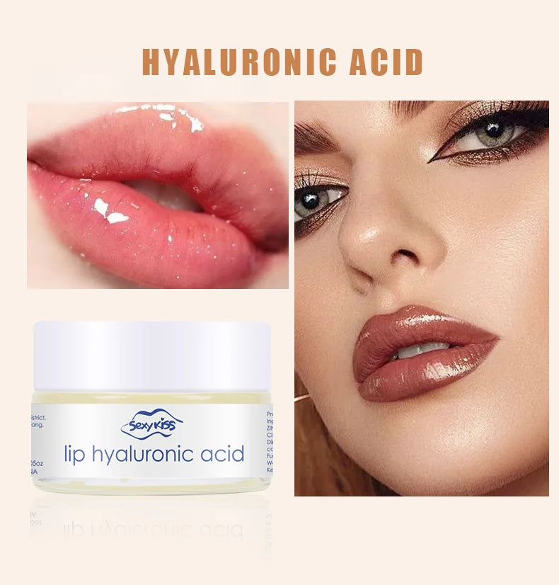 Masque de nuit pour les lèvres à l'acide hyaluronique et au collagène (20 g) : hydratation intense et longue durée, exfoliation, jour et nuit. Idéal comme cadeau.