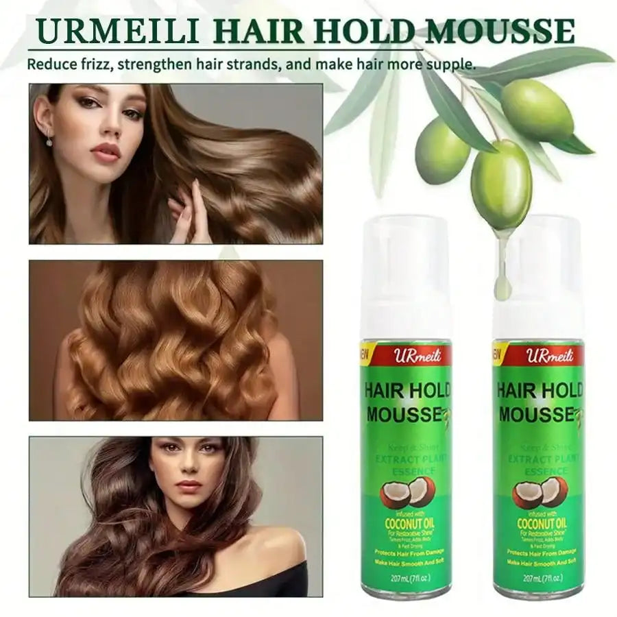 Curly Hair Mousse(207ml) For Wigs Strong Hold Olive Oil Hair Styling Mousse Anti-Frizz Hair Foam Mousse For Styling Hair Women