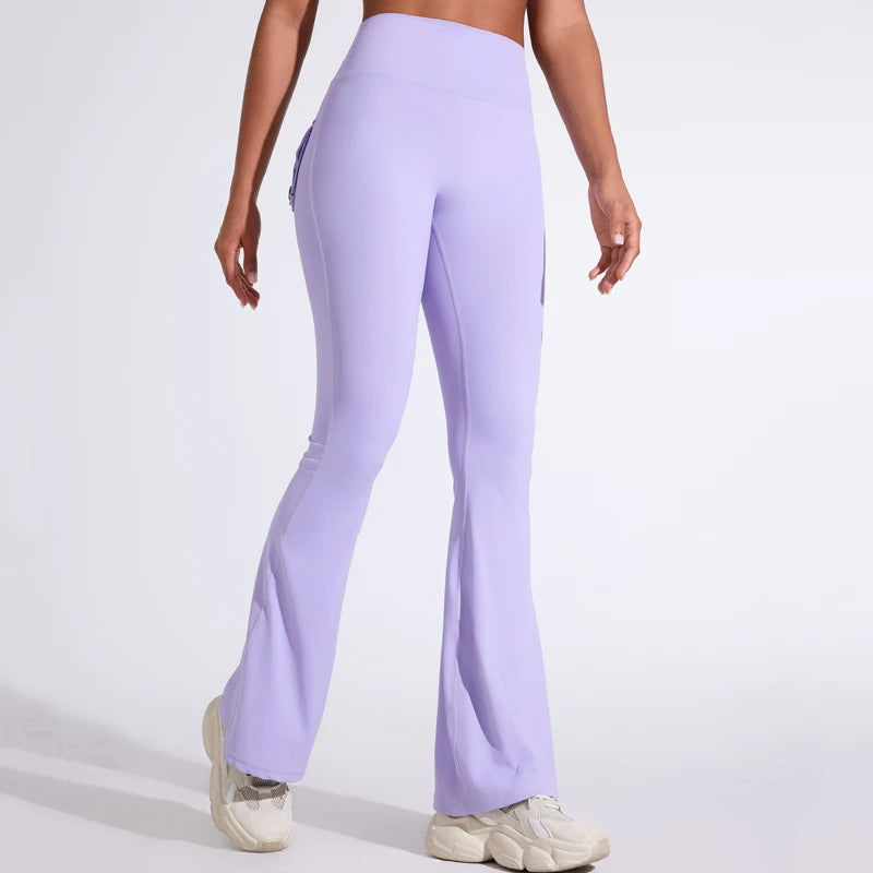Pantalon de yoga taille haute à poches pour femme DIAS FIT JOY, effet push-up, séchage rapide, idéal pour la course, le sport et la salle de gym.