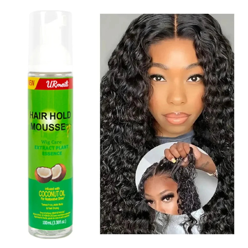 Mousse coiffante à l'huile d'olive pour cheveux bouclés (2025) - Forte tenue - Anti-frisottis - Convient aux femmes et aux hommes