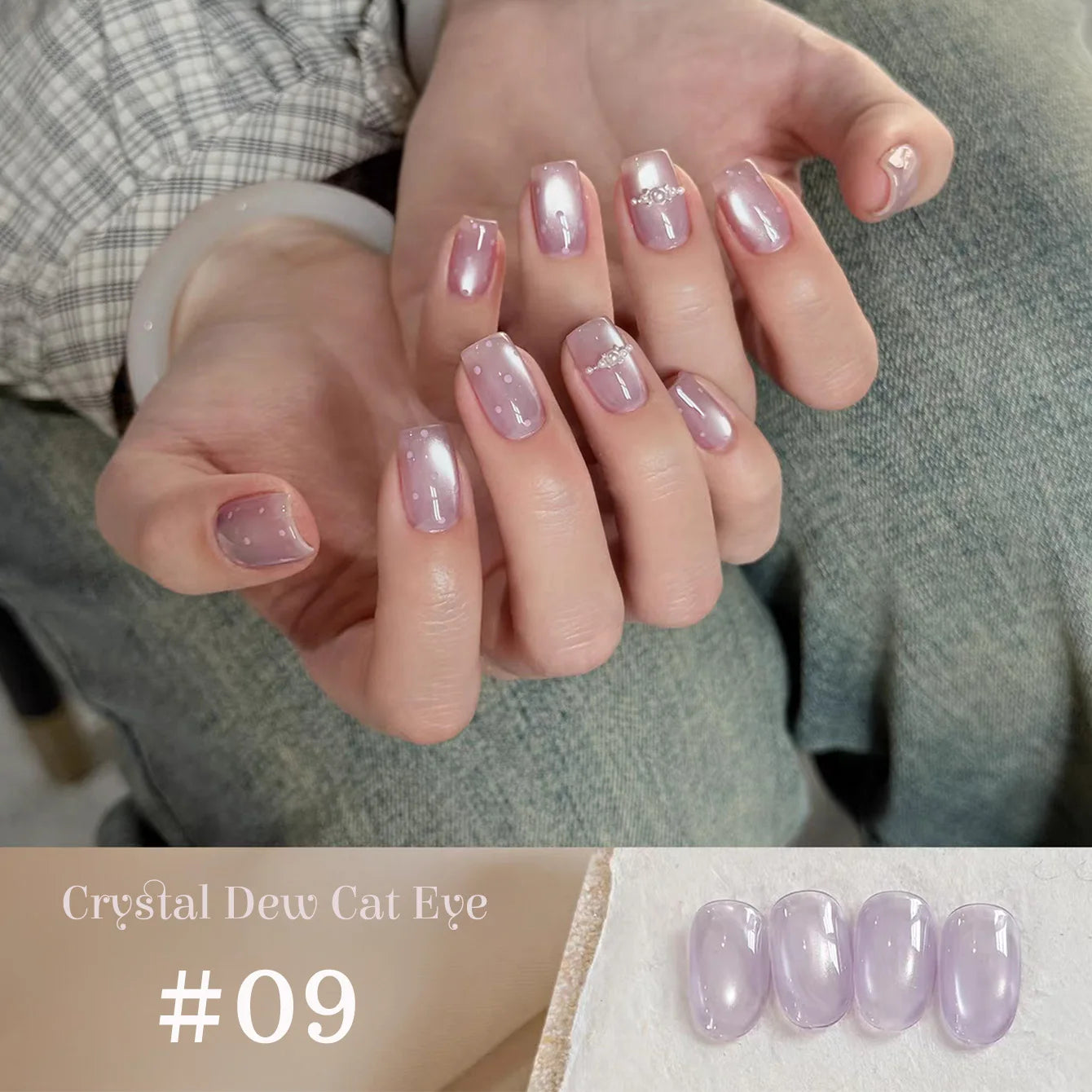 Vernis à ongles gel blanc effet œil de chat TC Flow Light (1 à 9 pièces) - Ultra brillant, semi-permanent, UV, effet miroir, aimant pour ongles