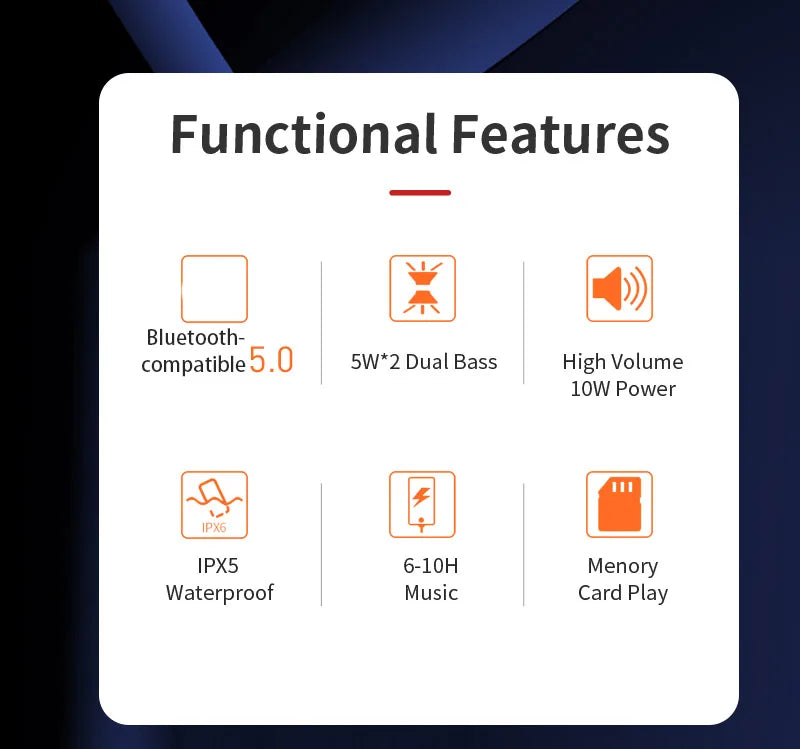 Enceinte Bluetooth portable sans fil Caixa De Som Blutooth Music Sound Box pour radio FM subwoofer audio Bluetooth mains libres Baffe