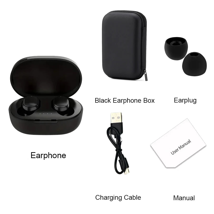 Écouteurs intra-auriculaires Bluetooth sans fil TWS A6S avec réduction de bruit et micro pour Huawei, Xiaomi et Redmi