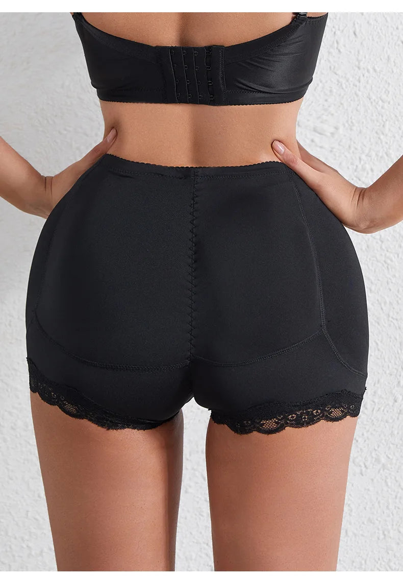 Culotte gainante avec coussinets pour les hanches, effet push-up et rehausseur de fesses, ventre plat, effet lissant, effet fesses rebondies.