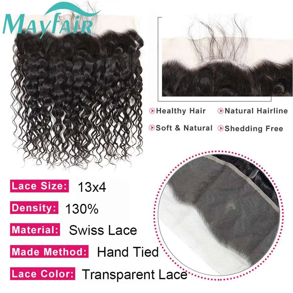 Lace Frontale transparente HD 12A en dentelle 13x4, effet ondulé, fermeture 4x4, cheveux humains brésiliens, effet bouclé crépu et lisse.