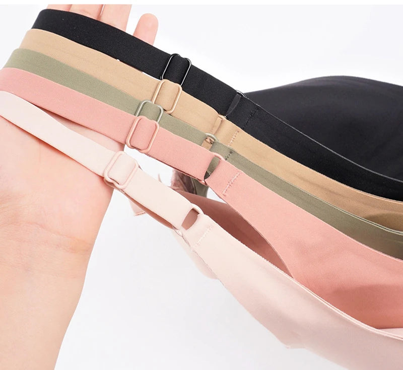 Soutien-gorge sexy sans coutures et sans armatures, soutien-gorge ajustable, sous-vêtements féminins, brassière rembourrée push-up, lingerie intime