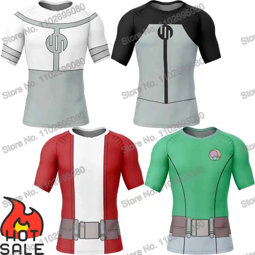Vêtements de surf Invincible 4 BJJ MMA Rash Guard Homme Manches Courtes T-shirt de plongée Maillot de bain moulant Combinaison de plage d'été Femme GYM