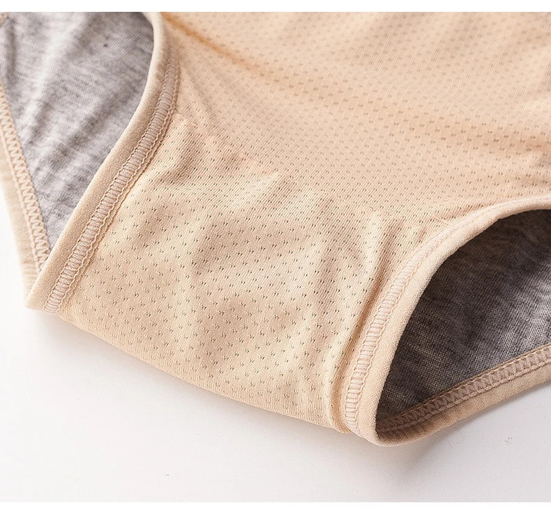 Lot de 2 culottes physiologiques pour femmes, culottes menstruelles anti-fuites, taille mi-haute, en soie glacée.