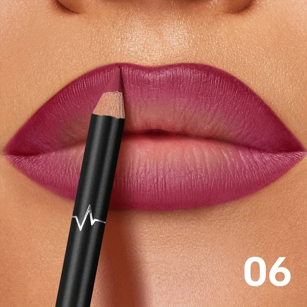 Delineador de labios mate resistente al agua Pudaier de 6 colores: fórmula de larga duración que no se transfiere, acabado mate, 6 tonos versátiles.