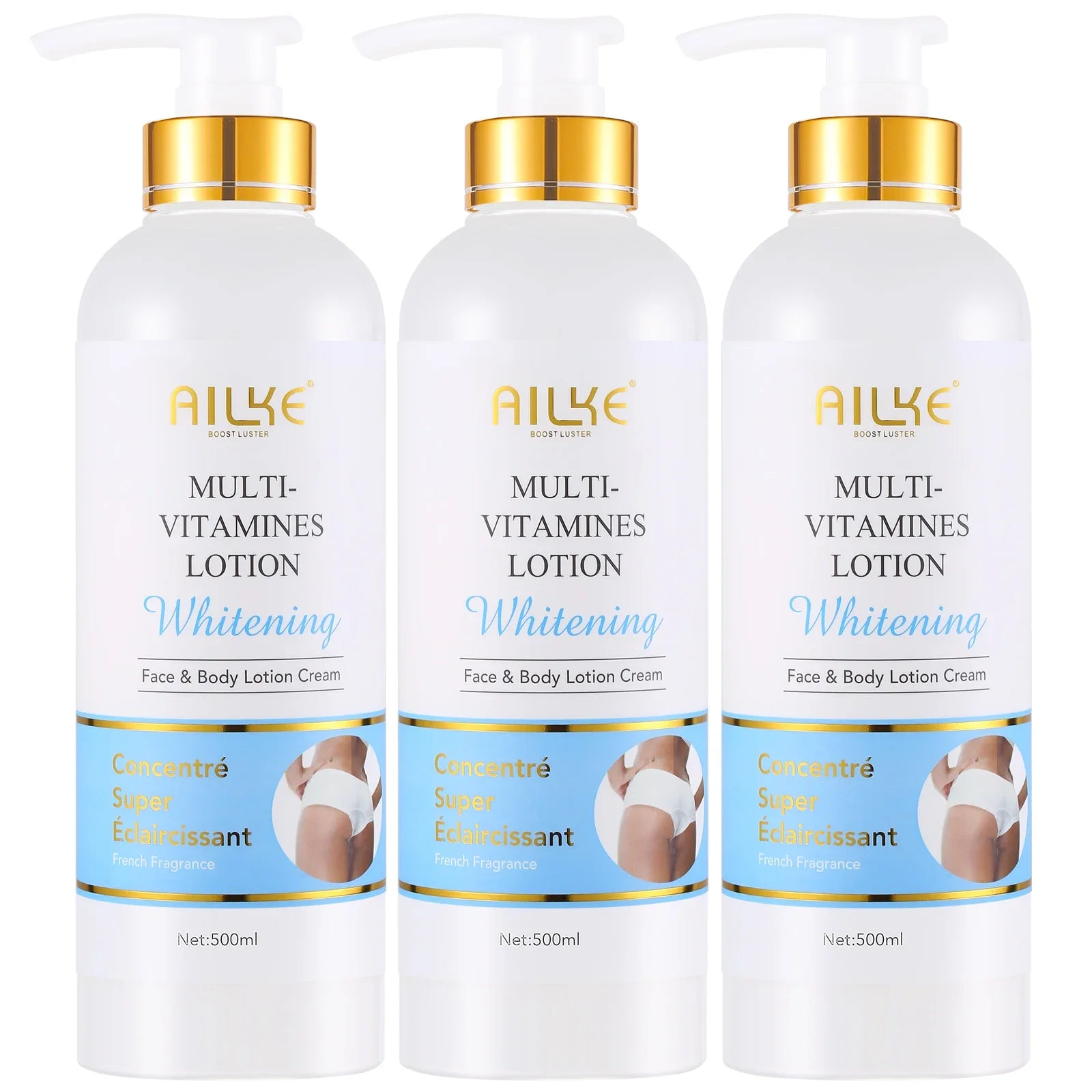 Kit de soins éclaircissants multivitaminés naturels AILKE : hydrate, unifie le teint, atténue les taches brunes et blanches, nettoie et lisse la peau.