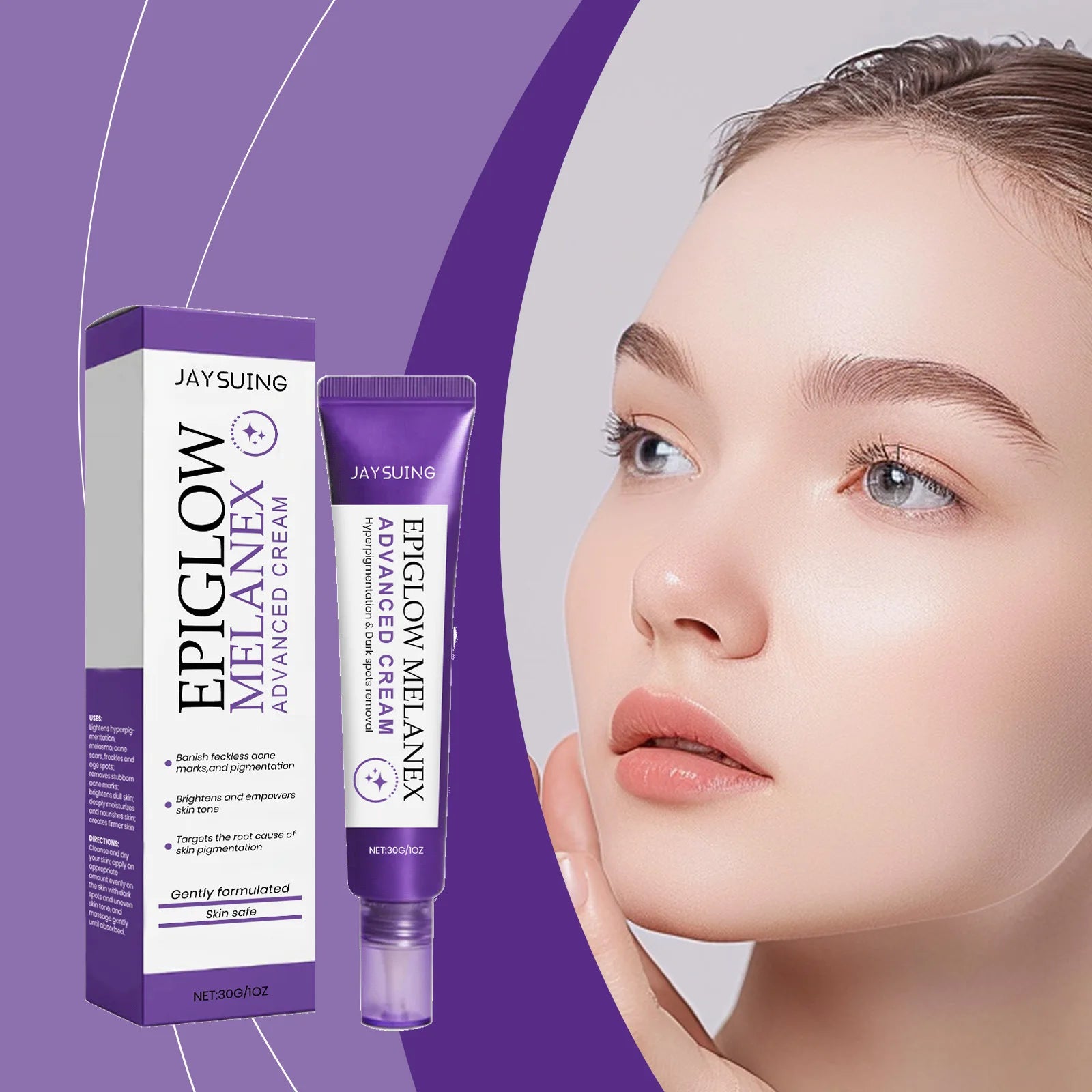 Subtle Glow Velvet Cream Creates a soft-focus effect that visually evens skin tone for a silky, polished appearance