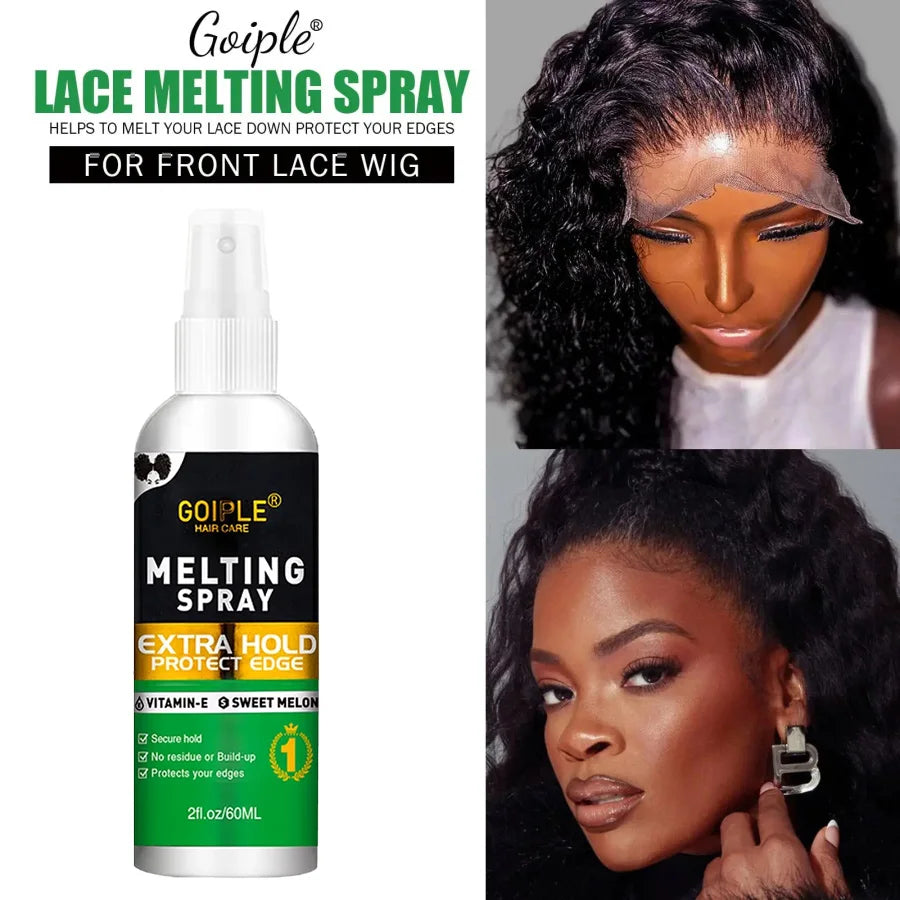 GOIPLE Lace Wig Melting Spray Toupee Adhesives Wig Frontal Closure Synthetic Hair Forehead Closure Glue with Styling Accessories