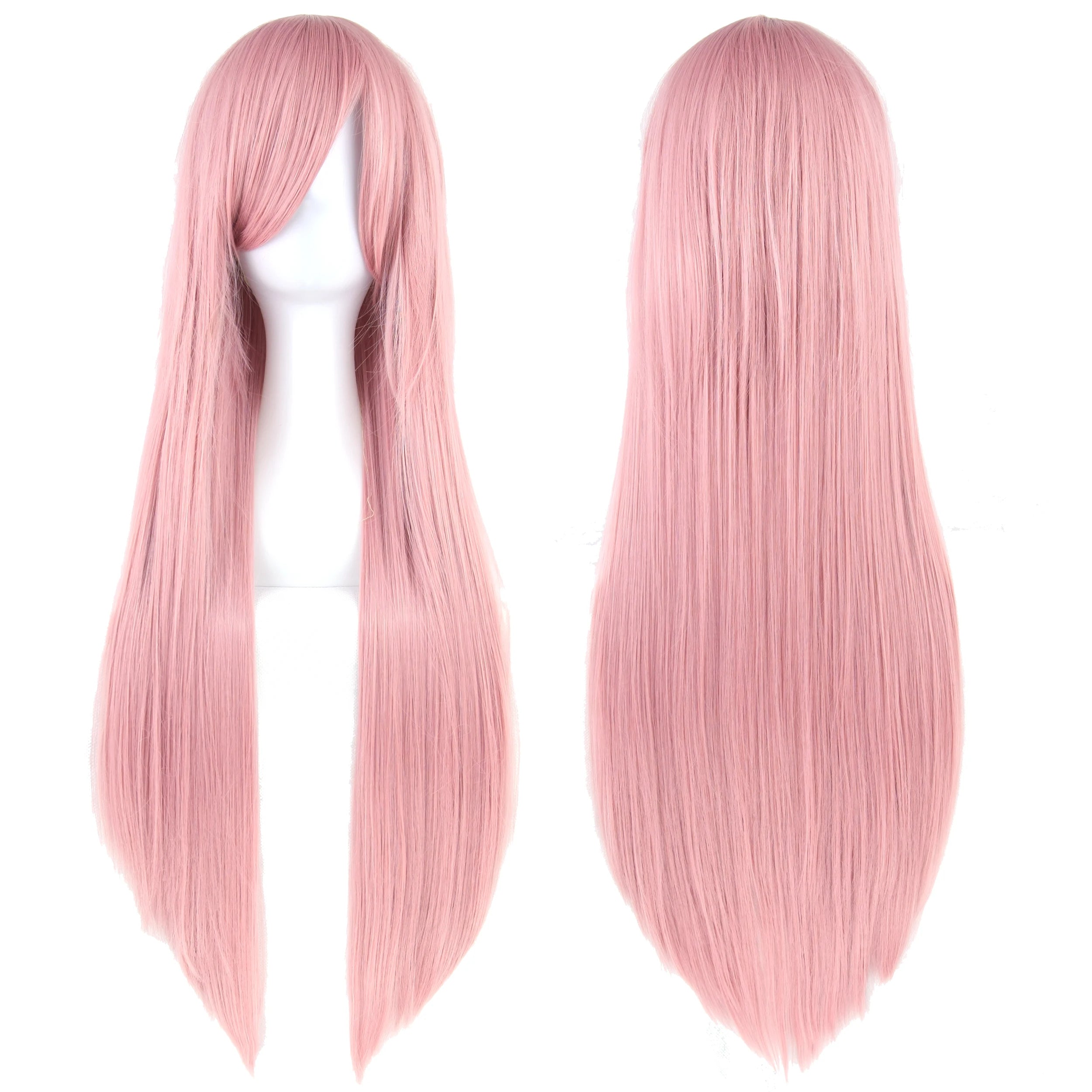 Perruque synthétique Soowee de 80 cm de long, blanche et violette, idéale pour le cosplay, les fêtes et les coiffures noires. Cheveux raides. Postiche pour femme.