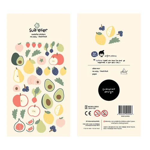 Suatelier Foods Stickers Aesthetic Scrapbooking Cute Junk Journal Ephemera Korean Deco Sticker Planner Diary DIY Craft Supplies