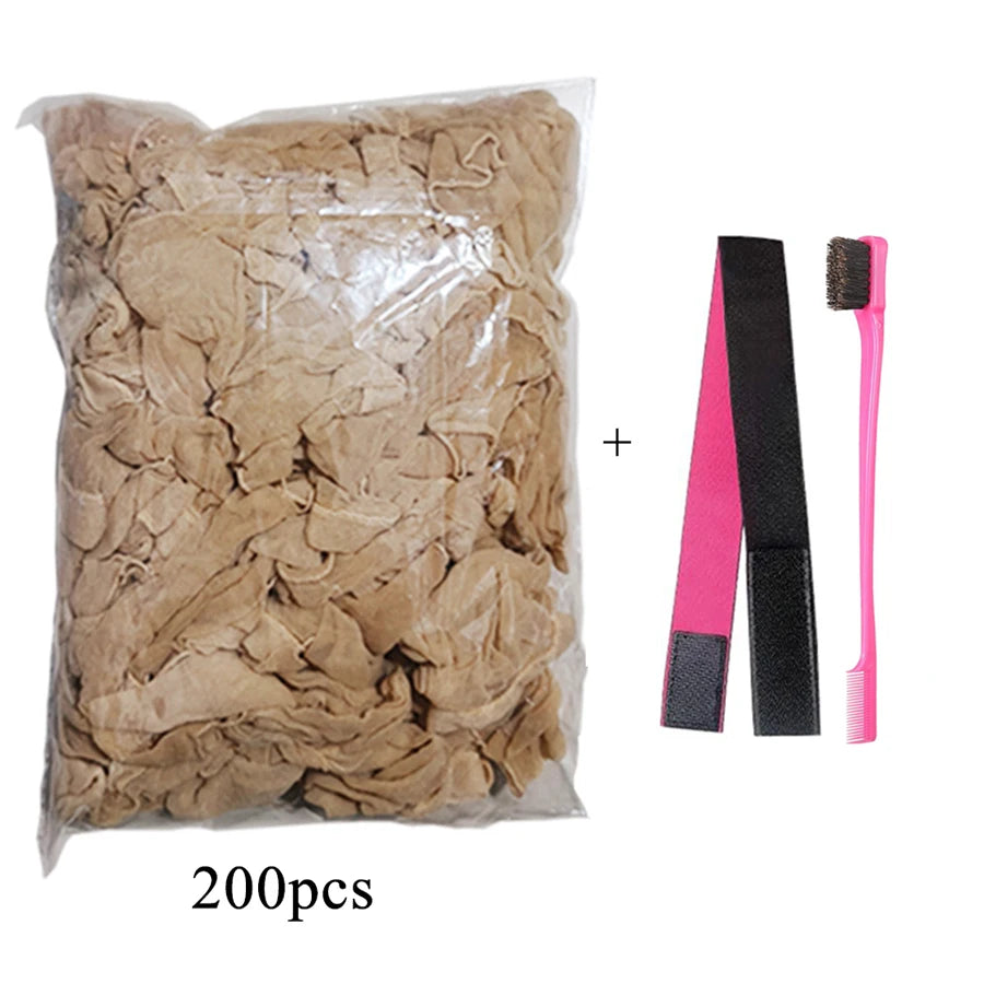 Bonnets de perruque HD en gros, transparents et de haute qualité, en nylon extensible avec dentelle frontale, pour femmes et hommes, châtain clair.