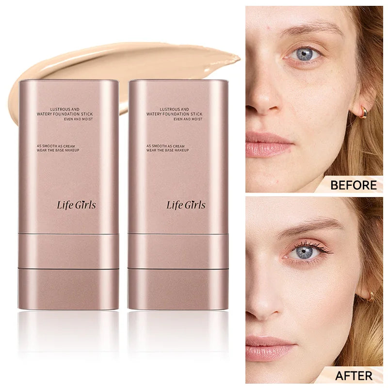 Fond de teint hydratant léger et onctueux, effet naturel, hydratant, brillant, fin et léger, applicateur double tête rotatif pour une utilisation facile, avec son propre pinceau, waterproof, application facile et facile à estomper.