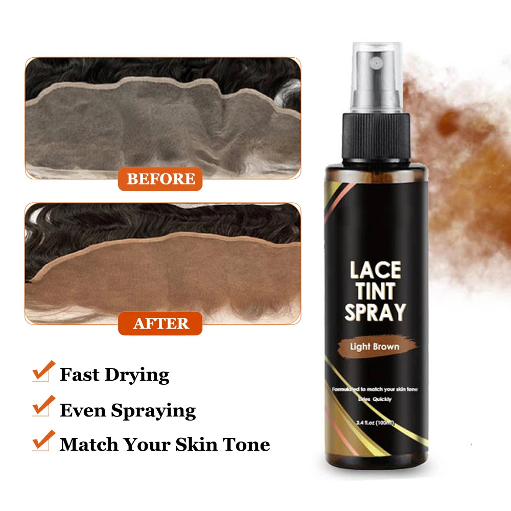 Colle imperméable pour perruques à lace front, 38 ml, colle liquide adhésive pour cheveux, bâtonnet de cire pour perruque, spray colorant pour dentelle, bande élastique fondante