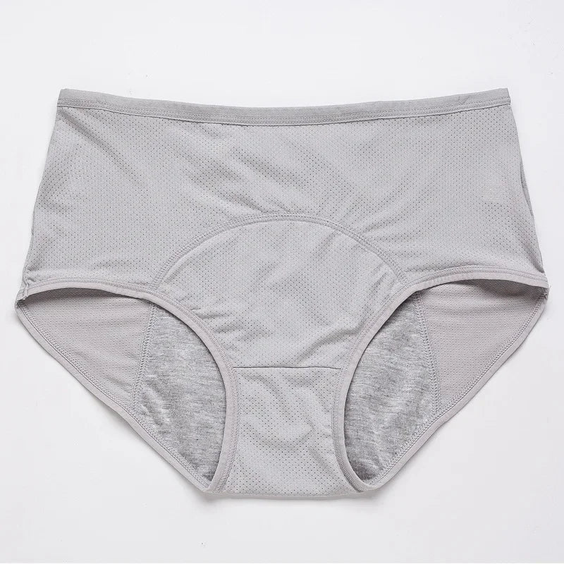 Lot de 2 culottes physiologiques pour femmes, culottes menstruelles anti-fuites, taille mi-haute, en soie glacée.