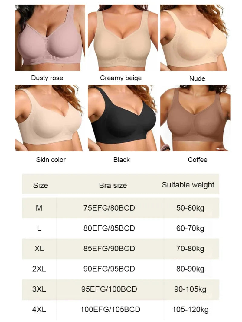 Soutien-gorge push-up sans armatures, sous-vêtements confortables et sans coutures pour femme, doux, respirant et hypoallergénique, sans armatures, idéal au quotidien.