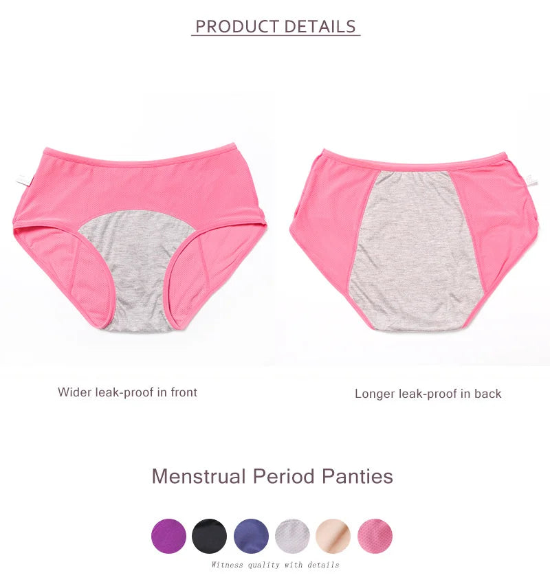 Lot de 5 culottes menstruelles anti-fuites pour femmes, sous-vêtements menstruels sexy, culottes physiologiques imperméables et coupe menstruelle.