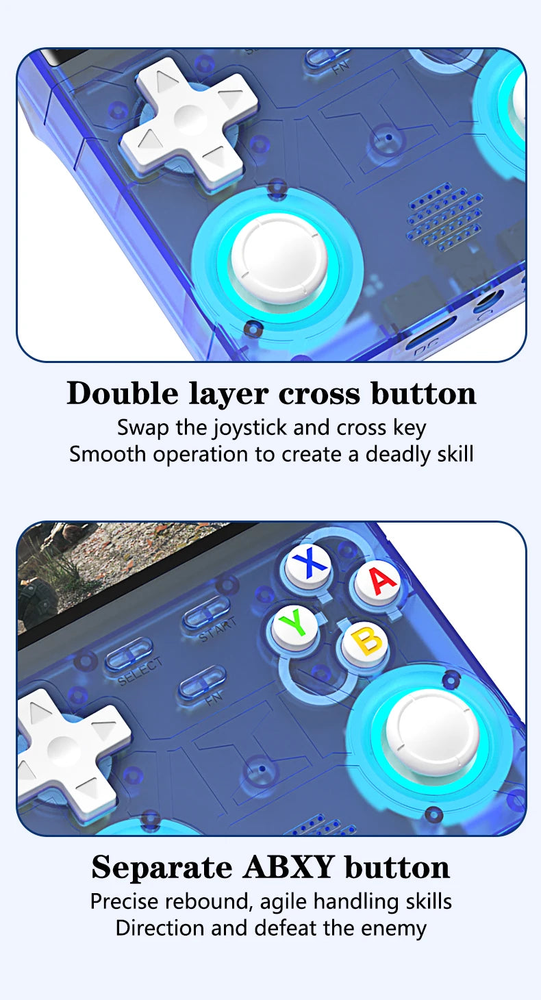 Nouvelle console de jeux portable ultra rétro R36, écran 4 pouces, système Linux open-source, 128 Go, lecteur vidéo portable.