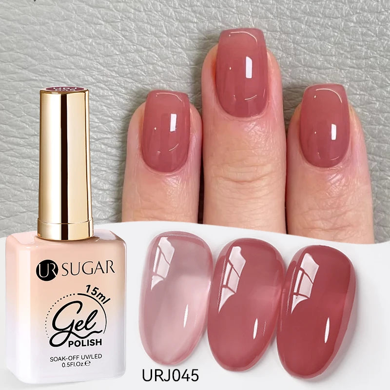 Vernis gel semi-permanent UR SUGAR 15 ml, couleur blanc laiteux translucide, effet gelée, UV, semi-permanent, pour nail art, à dissoudre. Dernière tendance.