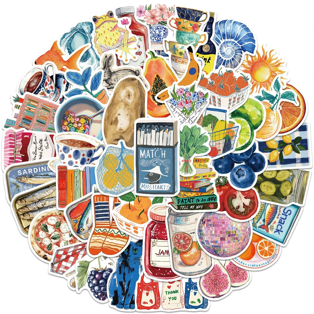 Vintage Art Stickers 50pcs Painting Graffiti Decal Pack