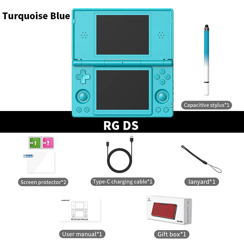 Console de jeux portable Anbernic RG DS, double écran IPS 4 pouces, Android, batterie 4000 mAh, lecteur de jeux vidéo à clapet, compatible avec le streaming Wi-Fi RixelHK