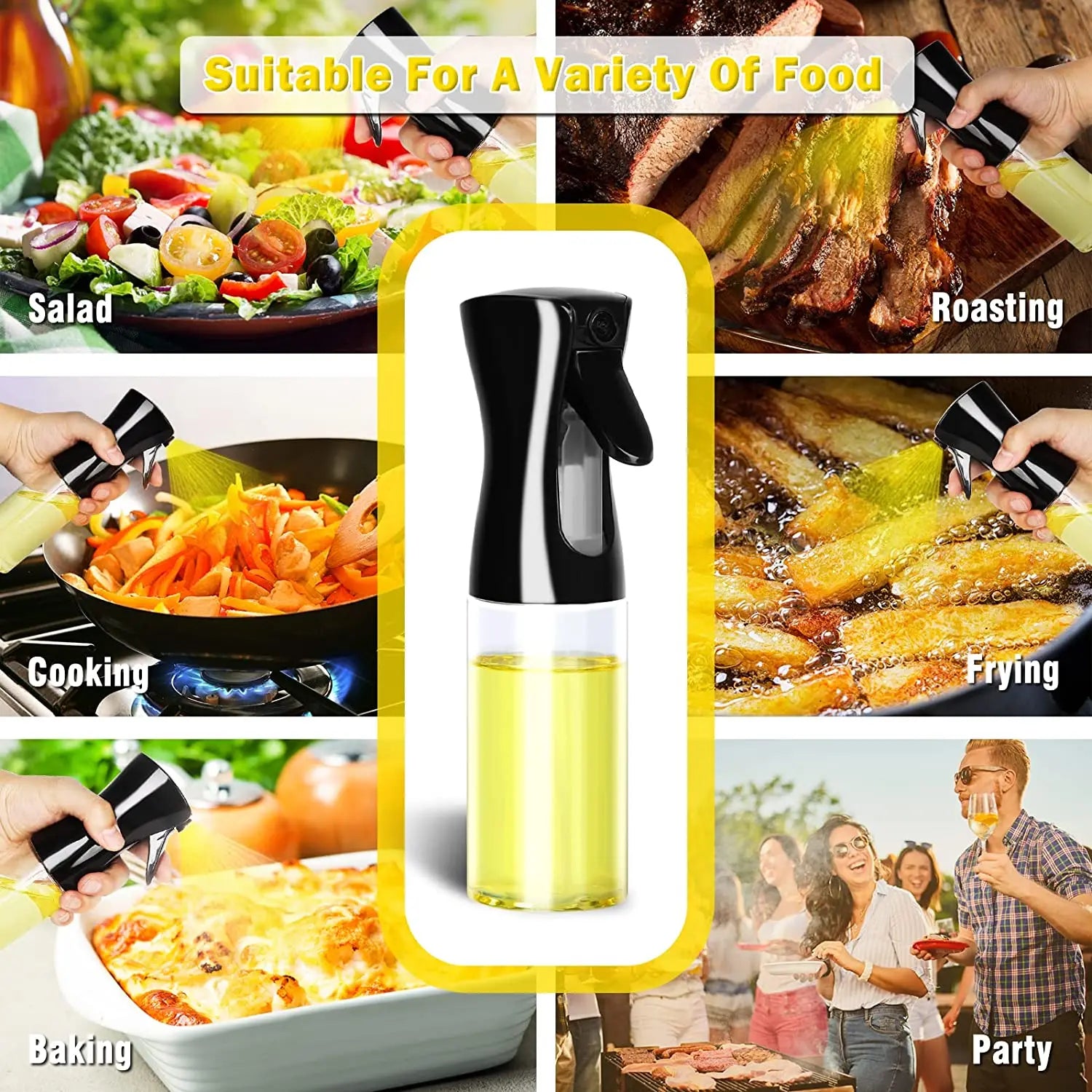 Flacon pulvérisateur d'huile de 200/300/500 ml pour barbecue et cuisson à l'huile d'olive, flacon en plastique, flacon vide pour vinaigre ou pinceau à huile