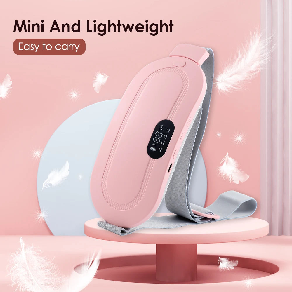 Ceinture chauffante vibrante de massage électrique pour la taille, le ventre et l'abdomen, idéale pour soulager les crampes menstruelles.