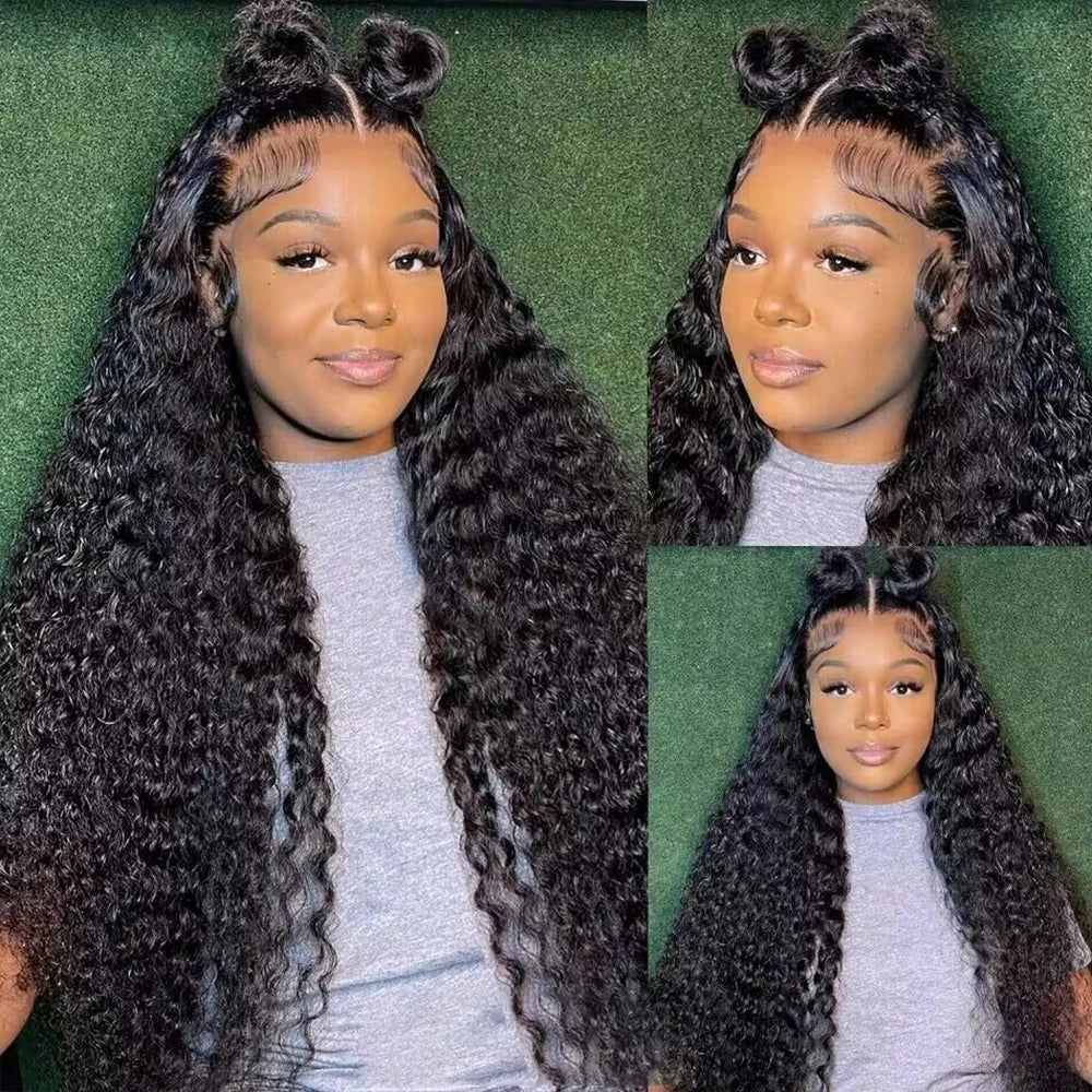 Peluca frontal HD transparente de ondas profundas 13x4/13x6, pelucas de cabello humano rizado con encaje frontal para mujer, peluca con cierre 5x5 para cabello mojado y ondulado.