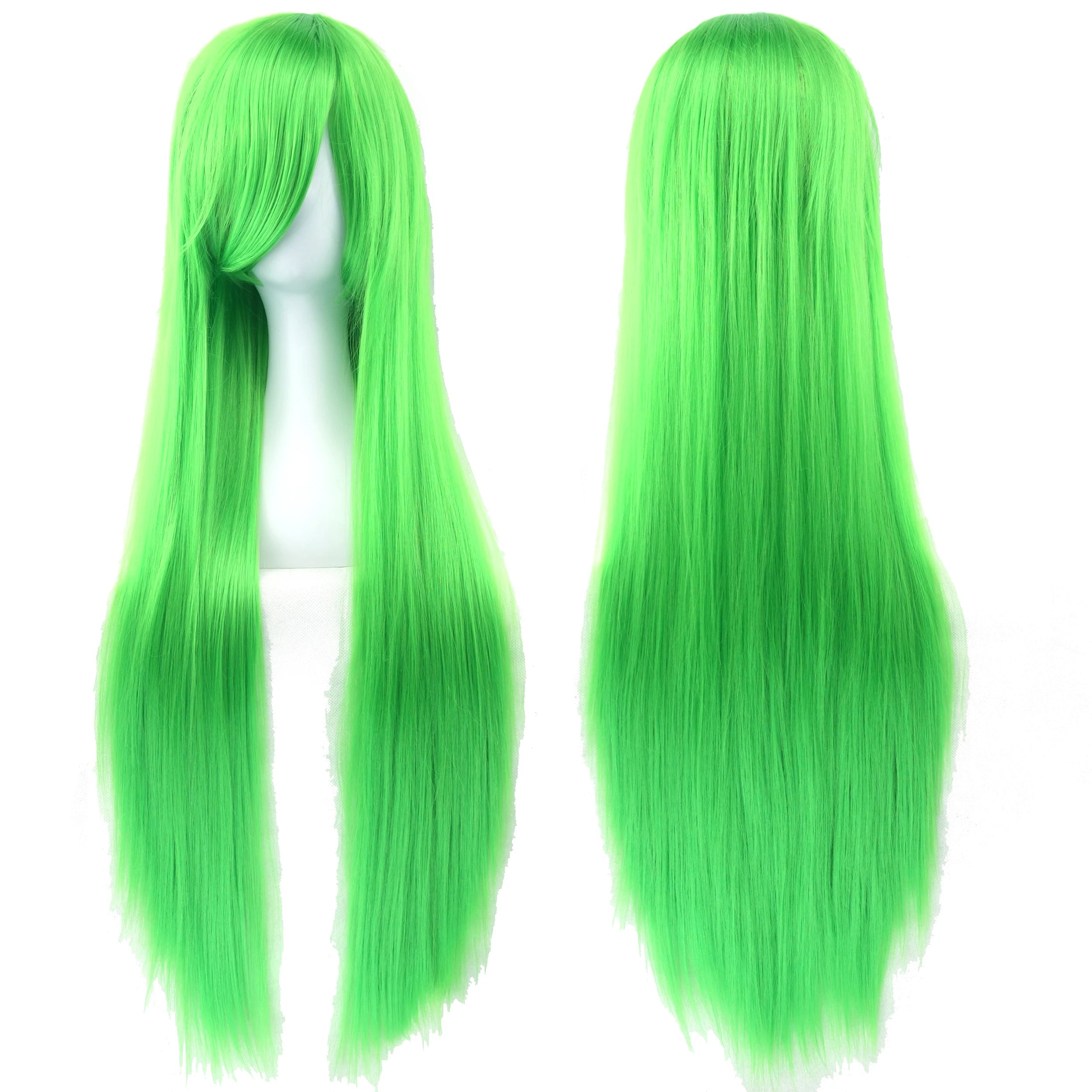 Perruque synthétique Soowee de 80 cm de long, blanche et violette, idéale pour le cosplay, les fêtes et les coiffures noires. Cheveux raides. Postiche pour femme.