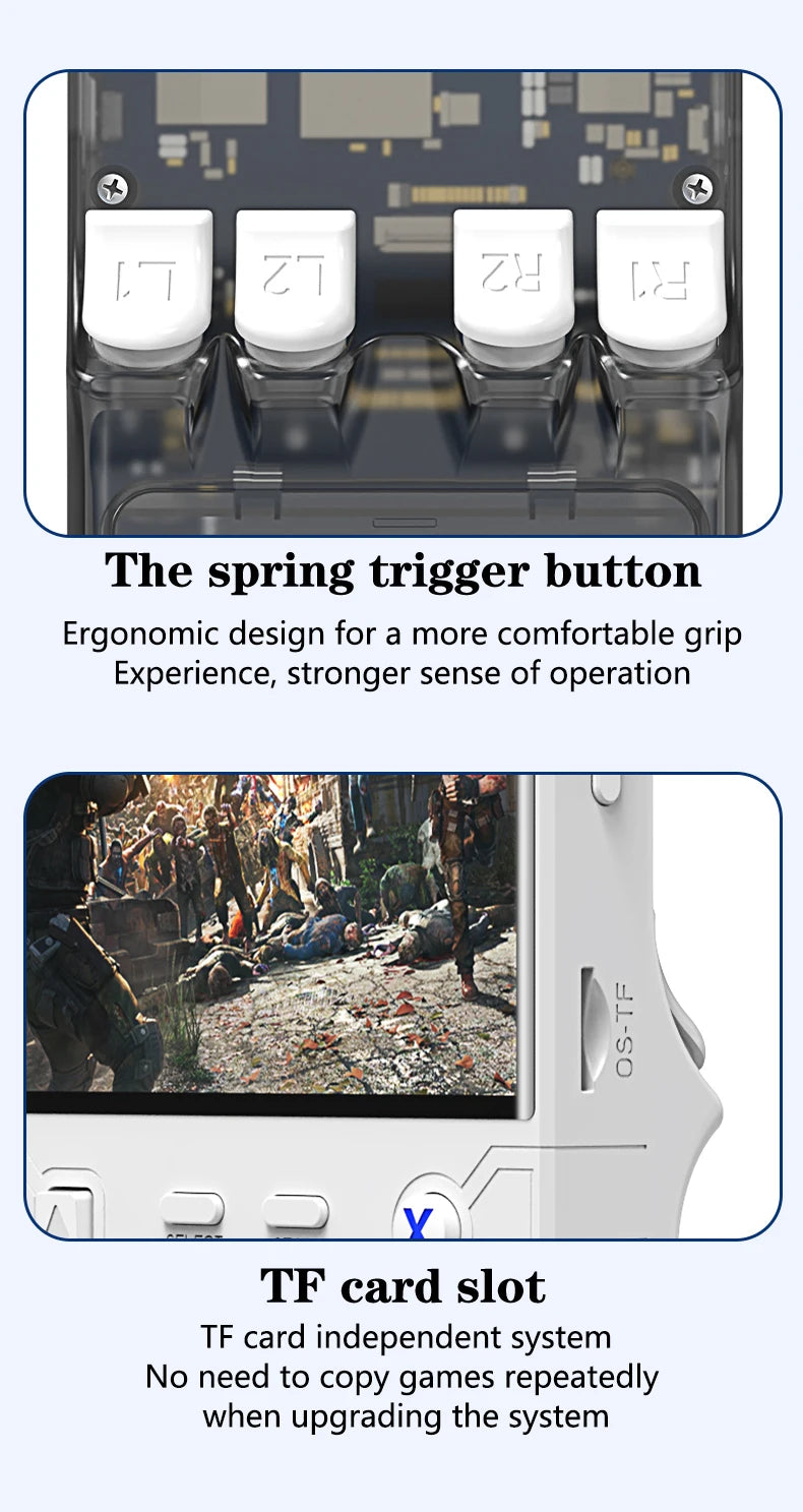 Nouvelle console de jeux portable ultra rétro R36, écran 4 pouces, système Linux open-source, 128 Go, lecteur vidéo portable.