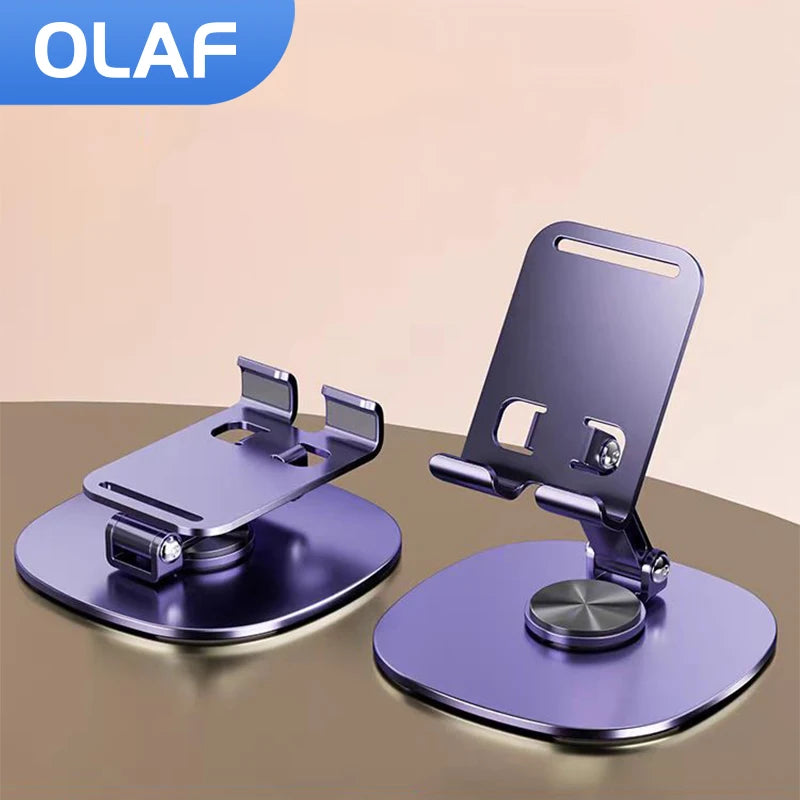 Support de téléphone portable rotatif Olaf pour table, compatible iPad, Samsung et iPhone 15, 14 et 13 pouces.