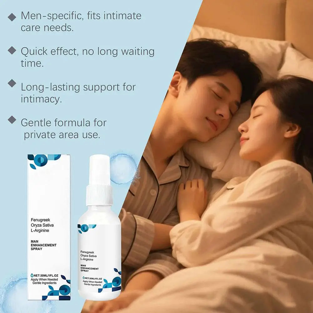 Spray stimulant pour hommes de 30 ml. Soin intime masculin. Agit rapidement et procure un soutien durable.
