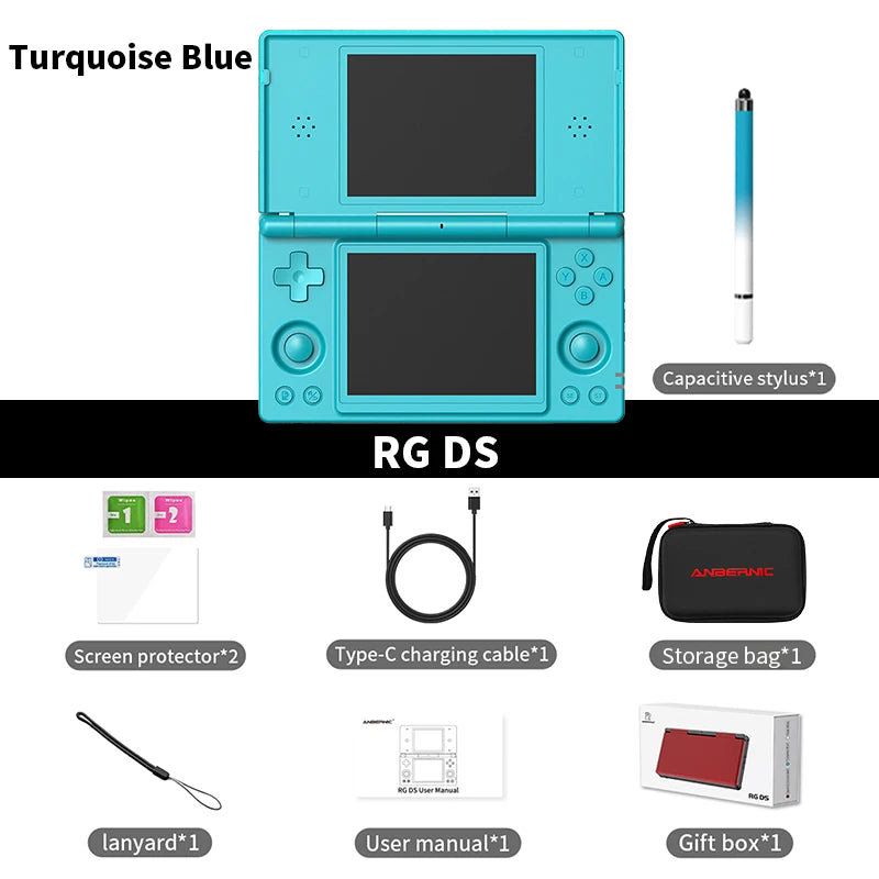 Console de jeux portable Anbernic RG DS, double écran IPS 4 pouces, Android, batterie 4000 mAh, lecteur de jeux vidéo à clapet, compatible avec le streaming Wi-Fi RixelHK