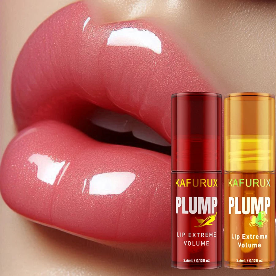 2 pièces Huile à lèvres repulpante longue tenue, sérum hydratant et brillant, essence volumisante instantanée, répare les ridules des lèvres et augmente leur volume.