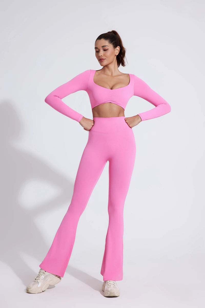 Pantalon de yoga taille haute à poches pour femme DIAS FIT JOY, effet push-up, séchage rapide, idéal pour la course, le sport et la salle de gym.