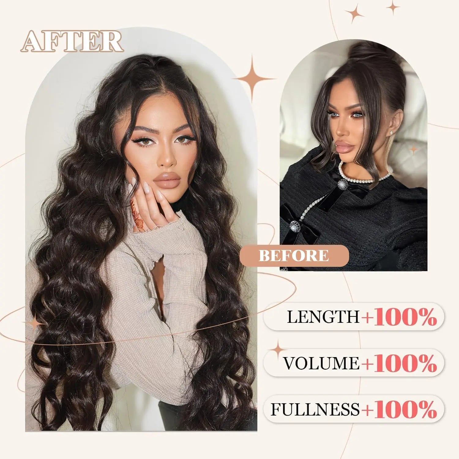 Queue de cheval ondulée longue de 45/65/75 cm avec cordon de serrage pour femme, extension de cheveux synthétiques marron pour un usage quotidien