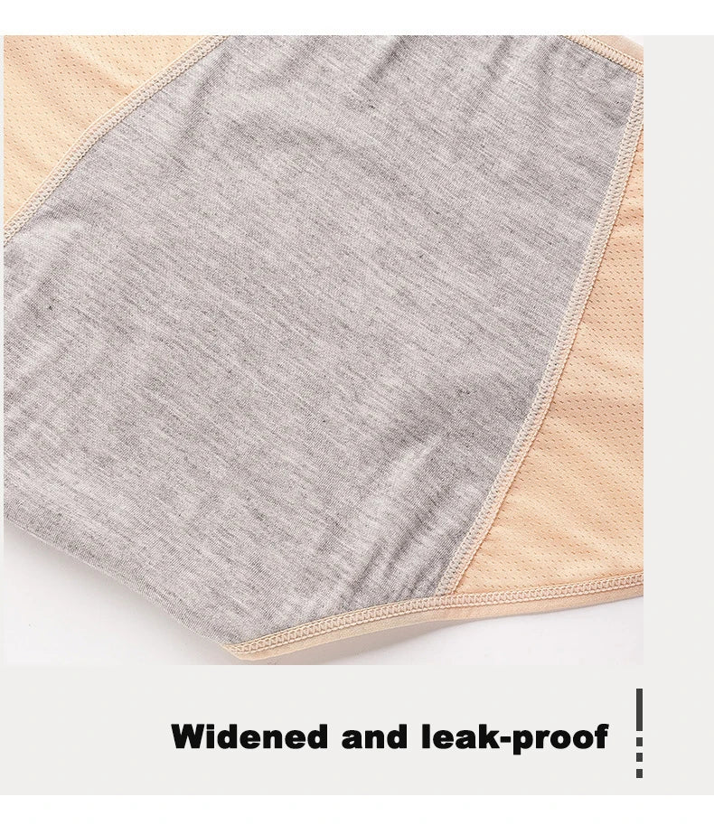 Lot de 2 culottes physiologiques pour femmes, culottes menstruelles anti-fuites, taille mi-haute, en soie glacée.